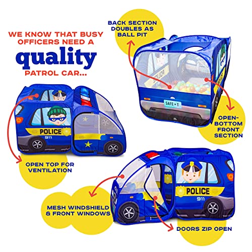 Police Car Pop Up Play Tent with Sound Button for Kids, Toddlers, Boys, Girls, Indoors & Outdoors â Playhouse for Interactive Fun - Foldable, Quick Setup Pretend Play Toys & Gift by Kiddzery
