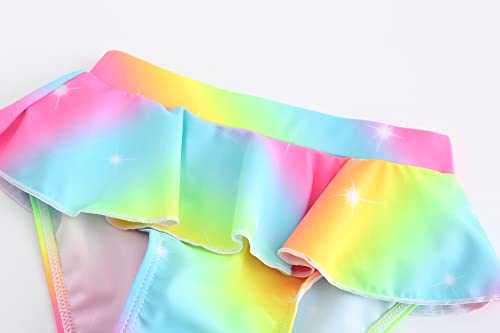 Akokvlar Two Pieces Unicorn Swimsuit Mermaid Bikinis Tankini Bathing Suit for Little Girls (4T, Rainbow Style Unicorn) from Akokvlar