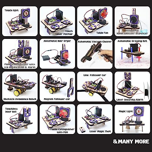 Butterfly EduFields Electronics & Robotics Science kit for Kids | DIY Build Robot Toys with 100+ Parts Including Sensors, Motors & Batteries | 40+ STEM Engineering Projects for 12+ Age Kids from Butterfly EduFields