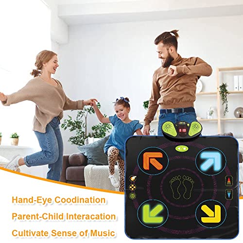 Dance Mat, Elec-tronic Dance Mats with Anti-Slip Mat,Wire-Less Blue-Tooth, Light up Dance Mat, Built-in Music, 8 Levels of Dancing, Birthday Gifts for Kids Ages 3-12 from Kpdoit