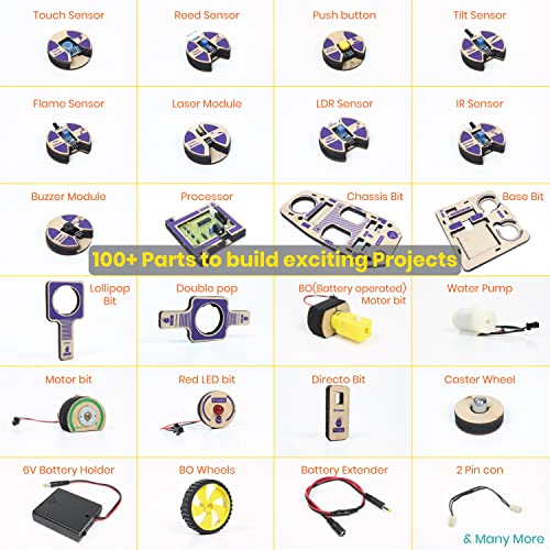 Butterfly EduFields Electronics & Robotics Science kit for Kids | DIY Build Robot Toys with 100+ Parts Including Sensors, Motors & Batteries | 40+ STEM Engineering Projects for 12+ Age Kids from Butterfly EduFields