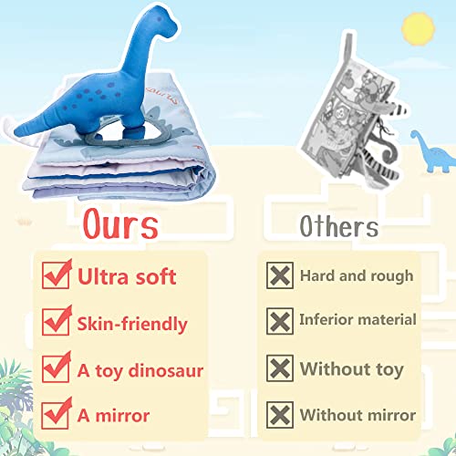 Richgv Soft Baby Books Toys 0-3-6-12 Months, 3D Touch and Feel Crinkle Books, Baby Boy Girl Christmas Gifts, Cloth Books Baby Stroller Sensory Toys, Newborn Infant Toys Gifts Tummy Time Toys from Richgv