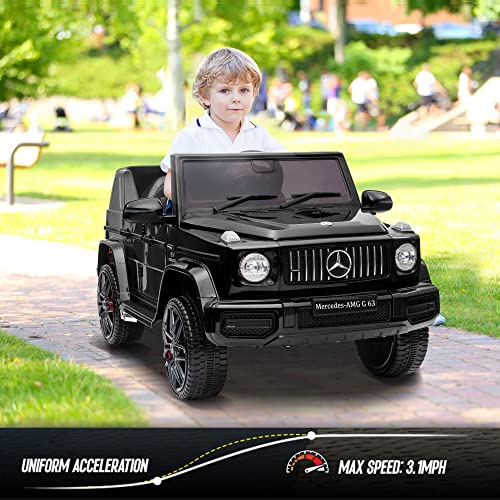 TOBBI Electric Car for Kids, Licensed Mercedes Benz G63 Kids' Electric Vehicle, 12V Kids Ride On Car with Parents Remote Control, Openable Doors/Spring Suspension System/Music's Play/Led Lights-Black from TOBBI