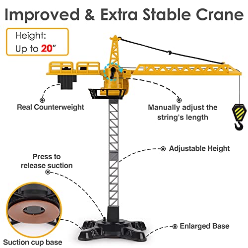 iPlay, iLearn Construction Site Vehicles Toy Set, Kids Engineering Playset, Tractor, Digger, Crane, Dump Trucks, Excavator, Cement, Steamroller, Birthday Gift for 3 4 5 Year Old Toddlers Boys Children by iPlay, iLearn