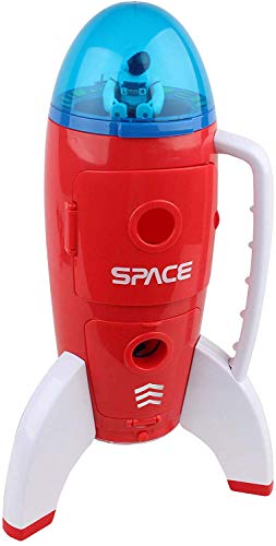 Astro Venture Spaceship Rocket Toy Playset with 2 Astronauts and Rover Vehicle - Lights and Sound Effects, Plus Carrying Handle for Blasting to The Moon and Flying Back - Play and Explore Space Toys by Astro Venture