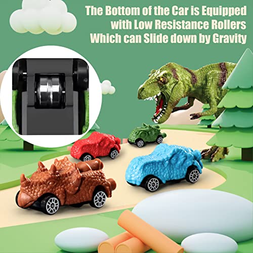 Juqic Children's Toy Car Ramp Track Dinosaur Spray Hills Adventure Railcar Slot Car Vehicle Race Play Set with 20 Mini Cars for Preschool Boys Puzzles Gifts Kids Ages 3 to 6 or Older (Spray Dinosaur) by Juqic