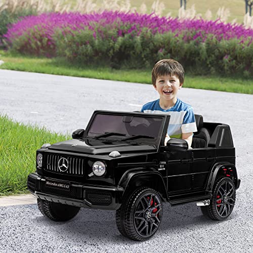 TOBBI Electric Car for Kids, Licensed Mercedes Benz G63 Kids' Electric Vehicle, 12V Kids Ride On Car with Parents Remote Control, Openable Doors/Spring Suspension System/Music's Play/Led Lights-Black from TOBBI