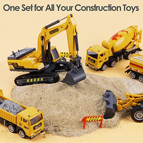 iPlay, iLearn Construction Site Vehicles Toy Set, Kids Engineering Playset, Tractor, Digger, Crane, Dump Trucks, Excavator, Cement, Steamroller, Birthday Gift for 3 4 5 Year Old Toddlers Boys Children by iPlay, iLearn