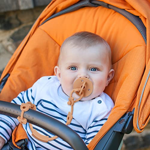 Eoopoon 4 Pack Toy Safety Straps, Stretchable Silicone Pacifier Chains, Adjustable Baby Bottle Toy Teethers Harness Strollers Straps for High Chair, Hanging Baskets, Cribs, Car Seat, Shopping Trolley from Eoopoon