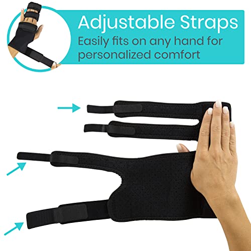 Vive Dual Trigger Finger Splint - Hand Support -Immobilizer For Middle, Pinky, Metacarpal And Ring Fingers - Straightening Braces For Contractures And Broken Fingers And Arthritis - For Men And Women (Black) from Vive Health