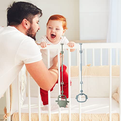 Eoopoon 4 Pack Toy Safety Straps, Stretchable Silicone Pacifier Chains, Adjustable Baby Bottle Toy Teethers Harness Strollers Straps for High Chair, Hanging Baskets, Cribs, Car Seat, Shopping Trolley from Eoopoon