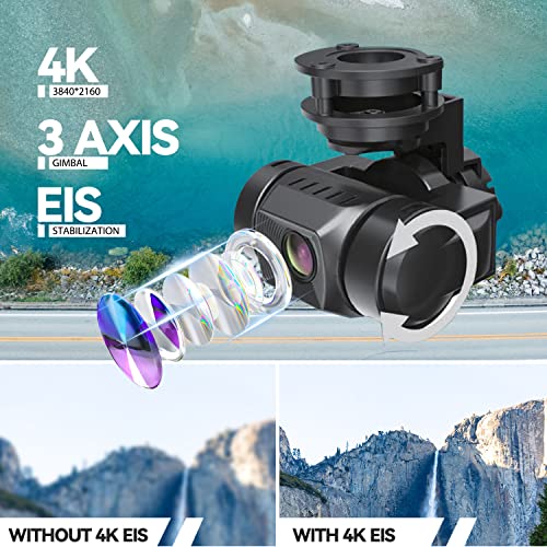 Beantech Foldable GPS Drone with 4K UHD EIS Camera for Adults, 5G Transmission Drones with Brushless Motor, Follow Me, Auto Return Home, Encircling Flight Quadcopter with 3-Axis Gimbal Camera by ING