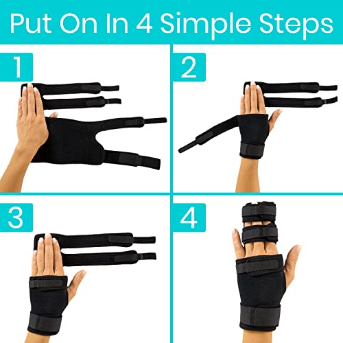 Vive Dual Trigger Finger Splint - Hand Support -Immobilizer For Middle, Pinky, Metacarpal And Ring Fingers - Straightening Braces For Contractures And Broken Fingers And Arthritis - For Men And Women (Black) from Vive Health