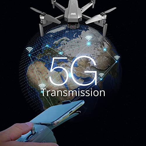 Beantech Foldable GPS Drone with 4K UHD EIS Camera for Adults, 5G Transmission Drones with Brushless Motor, Follow Me, Auto Return Home, Encircling Flight Quadcopter with 3-Axis Gimbal Camera by ING