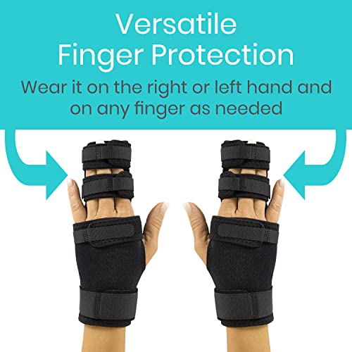 Vive Dual Trigger Finger Splint - Hand Support -Immobilizer For Middle, Pinky, Metacarpal And Ring Fingers - Straightening Braces For Contractures And Broken Fingers And Arthritis - For Men And Women (Black) from Vive Health