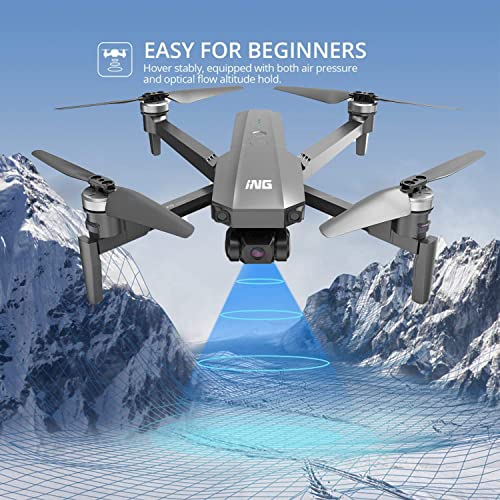 Beantech Foldable GPS Drone with 4K UHD EIS Camera for Adults, 5G Transmission Drones with Brushless Motor, Follow Me, Auto Return Home, Encircling Flight Quadcopter with 3-Axis Gimbal Camera by ING
