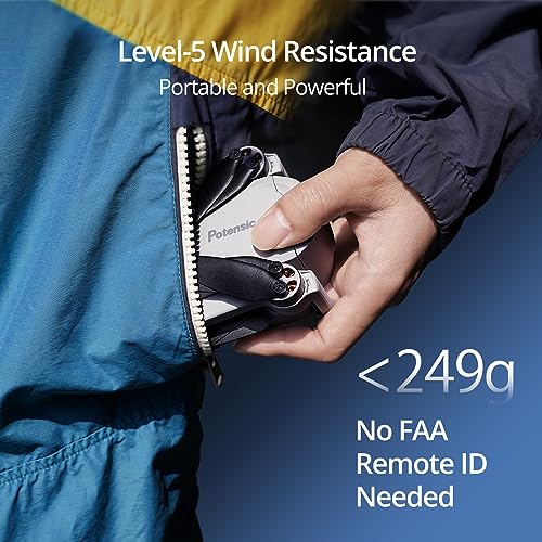 Potensic ATOM SE Drones with Camera for Adults 4K EIS, Under 249g, 4KM Long Transmission, Level 5 Wind Resistance, 31 Mins Flight, GPS Auto Return, Portable and Foldable Drone for Beginners from Potensic