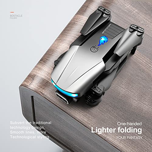 Bzdzmqm Drone with Dual 4K Camera, 2023 Foldable HD Drone for Kids & Adults, RC Quadcopter Helicopter, 3-Sided Infrared Avoidance, WiFi FPV, Altitude Hold, Headless Mode, LED Night Wide by Bzdzmqm