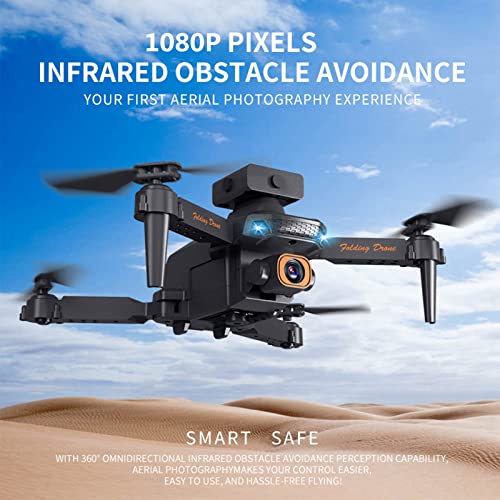 Mini Drone Foldable Dual 1080P Camera HD FPV Drone, 2.4GHz WiFi Quadcopters with Control, 3-Level Flight Speed, Gravity Control, Rolling 360Â°, for Adults Kids Holiday Toys Gift by Nsxcdh