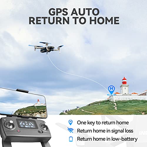 Beantech Foldable GPS Drone with 4K UHD EIS Camera for Adults, 5G Transmission Drones with Brushless Motor, Follow Me, Auto Return Home, Encircling Flight Quadcopter with 3-Axis Gimbal Camera by ING