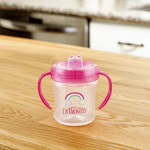 Dr. Brownâs Natural FlowÂ® Anti-Colic Options+â¢ Special Edition Pink Baby Bottle Gift Set with Soft Sippy Spout Transition Cup, Flexeesâ¢ Teether, Bottle Cleaning Brush and Travel Caps by Dr. Brown's