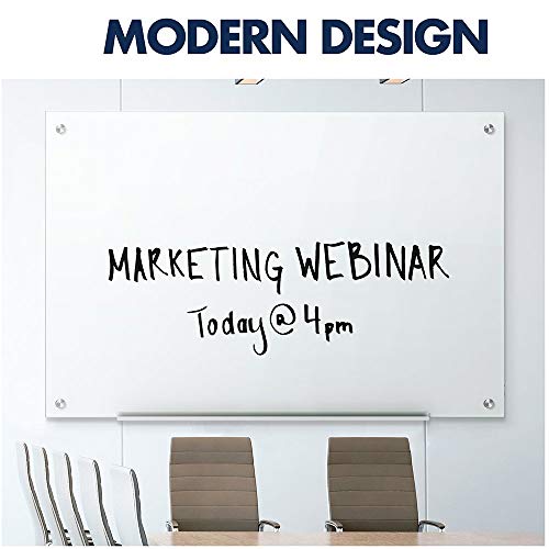 Quartet Glass Whiteboard, Magnetic Dry Erase White Board for Cubicle Walls, 30" x 18", White Frameless Infinity Wall Hanging Mount, Home School Supplies or Home Office Decor (PDEC1830) by ACCO Brands