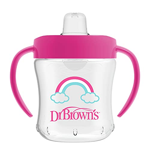 Dr. Brownâs Natural FlowÂ® Anti-Colic Options+â¢ Special Edition Pink Baby Bottle Gift Set with Soft Sippy Spout Transition Cup, Flexeesâ¢ Teether, Bottle Cleaning Brush and Travel Caps by Dr. Brown's