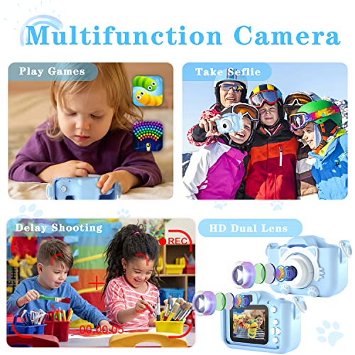 CIMELR Kids Camera Toys for 3 4 5 6 7 8 9 10 11 12 Year Old Boys/Girls, Kids Digital Camera for Toddler with Video, Christmas Birthday Festival Gifts for Kids, Selfie Camera for Kids, 32GB SD Card from CIMELR