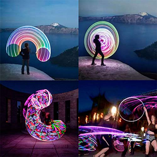 24in LED Hoop Dance Exercise Light Up Hoop for Kids Children, Fitness Equipment Sport Fun Auto Color Changing Strobing Glow Lights, 60cm Hoop Hooper Gift(Two AA Batteries are Needed. Not Included) from SIKWO