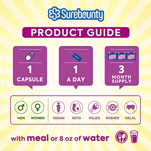 Surebounty Organic Milk Thistle, 9000 mg Equivalent, 30X Concentrated Seed Extract with 80% Silymarin, Liver Cleanse Detox for Men + Women, Glutathione Antioxidant Support, Once Daily, 90 Veggie Caps from Surebounty