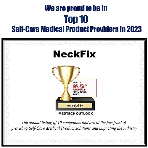 Cervical Neck Traction Device by NeckFix for Instant Neck Pain Relief - Adjustable Neck Stretcher Collar for Home Traction Spine Alignment [Model 2019] + Bonus (12-17 inch) from Fix Company