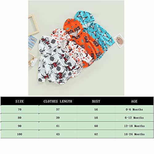 Baby Boy Girl Fall Winter Clothes Cow Print Hooded Sweatshirt Romper Long Sleeve Onesie Shirt Western Outfit (White , 18-24 Months ) from Endorothii