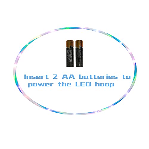 24in LED Hoop Dance Exercise Light Up Hoop for Kids Children, Fitness Equipment Sport Fun Auto Color Changing Strobing Glow Lights, 60cm Hoop Hooper Gift(Two AA Batteries are Needed. Not Included) from SIKWO