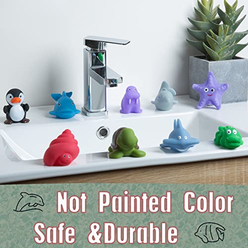 Mold Free Ocean Bath Toys for Toddlers/ Infants 6 - 12- 18 Months, No Hole Baby Bathtub Toys, 1 2 3 4 Years Old Kids (9 Pcs Ocean Animals with Mesh Bag) by XY-WQ