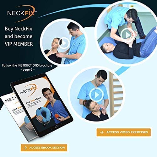 Cervical Neck Traction Device by NeckFix for Instant Neck Pain Relief - Adjustable Neck Stretcher Collar for Home Traction Spine Alignment [Model 2019] + Bonus (12-17 inch) from Fix Company