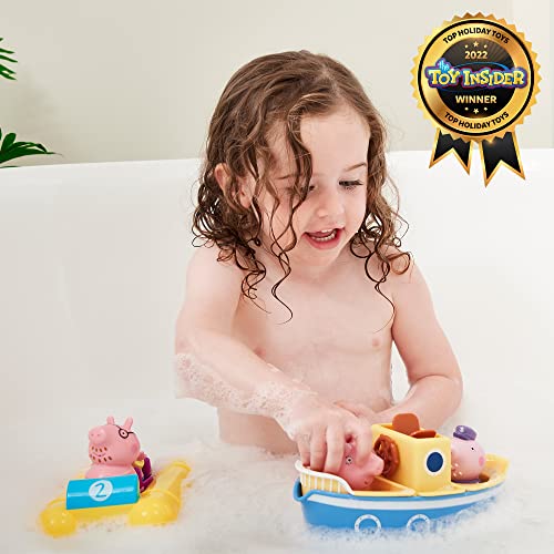 Toomies Tomy Peppa Pig Bath Toys â Peppaâs Boat Adventure Bath Toy Set â Includes Two Boats and 5 Peppa Pig Toy Figures â Baby and Toddler Bath Toys for 18 Months and Up from TOMY Intl.