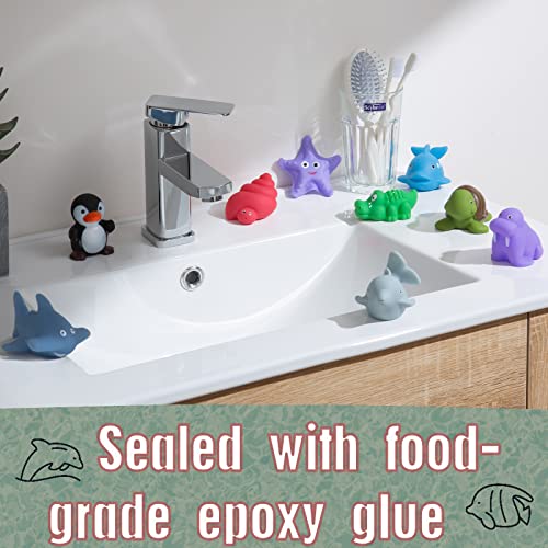 Mold Free Ocean Bath Toys for Toddlers/ Infants 6 - 12- 18 Months, No Hole Baby Bathtub Toys, 1 2 3 4 Years Old Kids (9 Pcs Ocean Animals with Mesh Bag) by XY-WQ