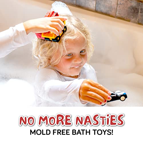 No Hole Car Bath Toys for Babies and Toddlers, Animal Mold Free Bath Toys, Non Squirting Bath Toys no Mold for Tub,Beach,Pool, BPA-Free, Dishwasher-Safe, Infant Bath Toys No Holes 0 1 3 6 12 18 Months from SplashEZ