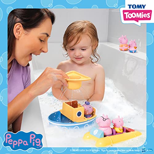 Toomies Tomy Peppa Pig Bath Toys â Peppaâs Boat Adventure Bath Toy Set â Includes Two Boats and 5 Peppa Pig Toy Figures â Baby and Toddler Bath Toys for 18 Months and Up from TOMY Intl.
