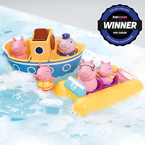 Toomies Tomy Peppa Pig Bath Toys â Peppaâs Boat Adventure Bath Toy Set â Includes Two Boats and 5 Peppa Pig Toy Figures â Baby and Toddler Bath Toys for 18 Months and Up from TOMY Intl.