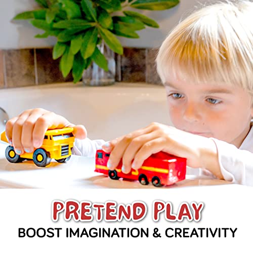 No Hole Car Bath Toys for Babies and Toddlers, Animal Mold Free Bath Toys, Non Squirting Bath Toys no Mold for Tub,Beach,Pool, BPA-Free, Dishwasher-Safe, Infant Bath Toys No Holes 0 1 3 6 12 18 Months from SplashEZ