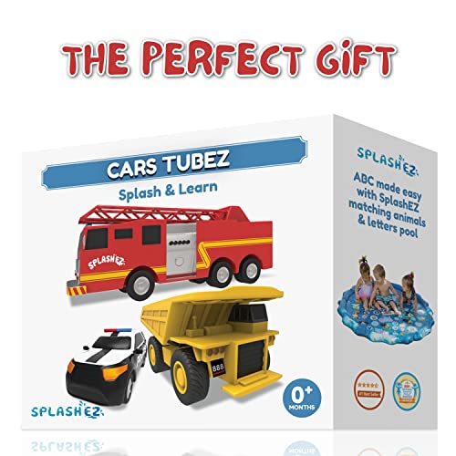 No Hole Car Bath Toys for Babies and Toddlers, Animal Mold Free Bath Toys, Non Squirting Bath Toys no Mold for Tub,Beach,Pool, BPA-Free, Dishwasher-Safe, Infant Bath Toys No Holes 0 1 3 6 12 18 Months from SplashEZ