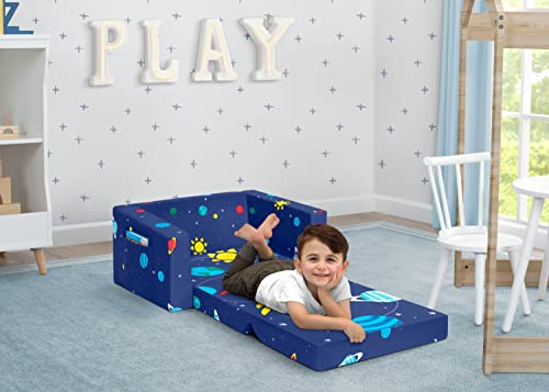 Delta Children Cozee Flip-Out Chair - 2-in-1 Convertible Chair to Lounger for Kids, Space by Delta Children