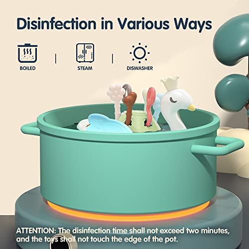 Montessori Toys for 1 2 3 Year Old, DaDaworld Baby Sensory Toys for Toddlers, Swan Shape Toddler Travel Toys, Pull String Activity Toy Food Grade Silicone Teething Toys, for Boys & Girls by DaDaworld
