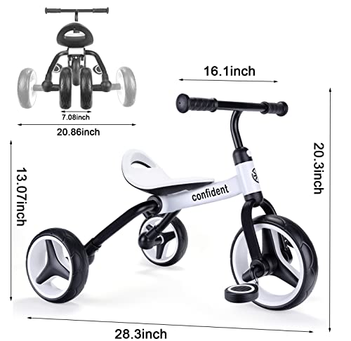 XIAPIA 4 in 1 Tricycle for Toddler Age 2-5, Folding Toddler Tricycle & Toddler Trike & Baby Balance Bike with Adjustable Seat and Detachable Pedal, Ideal Riding Toys Gift for Boys Girls from XIAPIA