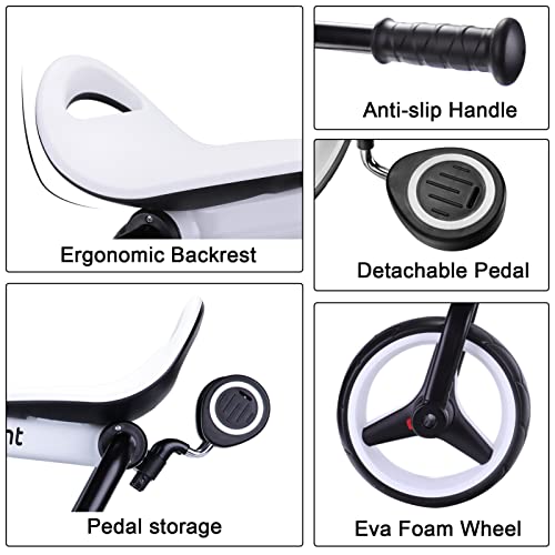 XIAPIA 4 in 1 Tricycle for Toddler Age 2-5, Folding Toddler Tricycle & Toddler Trike & Baby Balance Bike with Adjustable Seat and Detachable Pedal, Ideal Riding Toys Gift for Boys Girls from XIAPIA