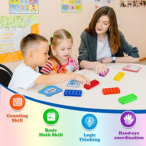 Aizweb Ten-Frame Pop Board-Math Manipulative for Elementary,Math Fidget Sensory Toy,Montessori Educational Toy Gift for Kindergarten Classroom Kids 3 4 5 Year Old (Upgraded Version for 20 Task Cards) by Wenzhou Chengyu Packing Material Co., Ltd