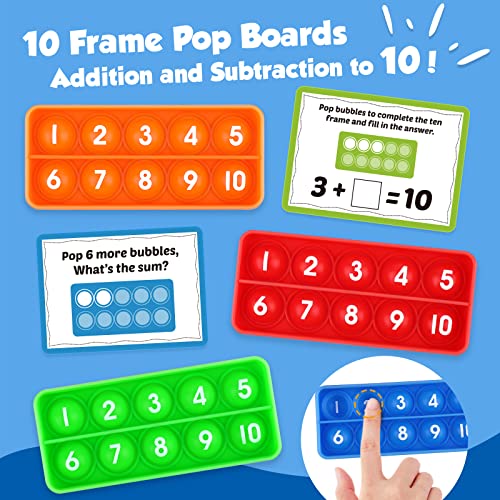 Aizweb Ten-Frame Pop Board-Math Manipulative for Elementary,Math Fidget Sensory Toy,Montessori Educational Toy Gift for Kindergarten Classroom Kids 3 4 5 Year Old (Upgraded Version for 20 Task Cards) by Wenzhou Chengyu Packing Material Co., Ltd