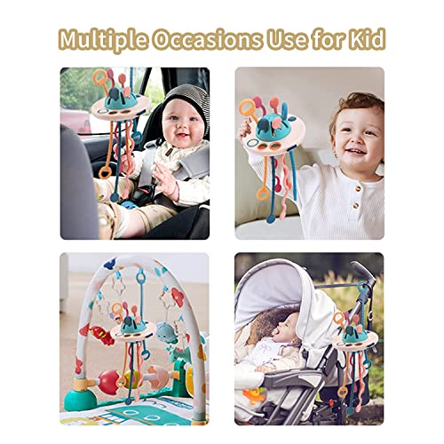 Baby Toys Montessori,Silicone Pull String Interactive Toy,Educational Toys,Food-Grade Sensory STEM Teething Toys, Motor Skills,Tactile Stimulation,Gifts for Infants Toddlers Boys Girls by Mcostar