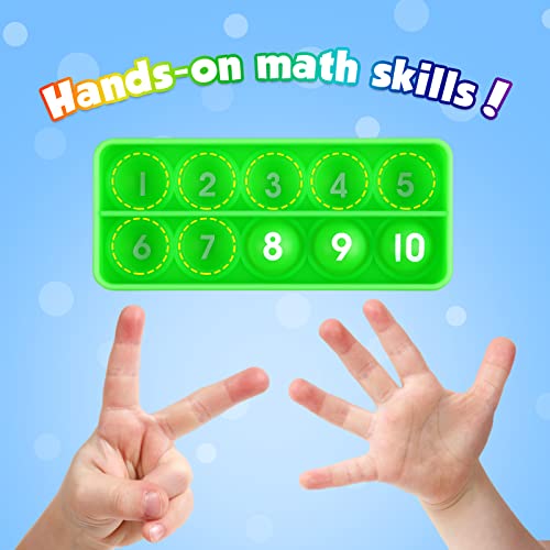Aizweb Ten-Frame Pop Board-Math Manipulative for Elementary,Math Fidget Sensory Toy,Montessori Educational Toy Gift for Kindergarten Classroom Kids 3 4 5 Year Old (Upgraded Version for 20 Task Cards) by Wenzhou Chengyu Packing Material Co., Ltd